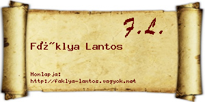 Fáklya Lantos névjegykártya